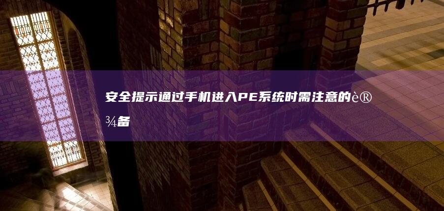 安全提示：通过手机进入PE系统时需注意的设备权限与数据备份事项 (安全提示是什么)