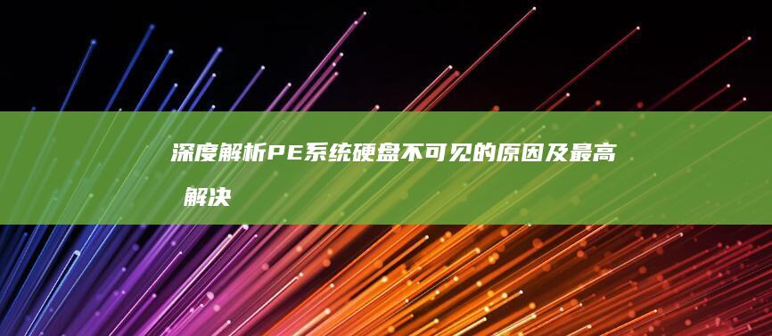 深度解析PE系统硬盘不可见的原因及最高效解决方案 (深度解析配电网培训交流活动)
